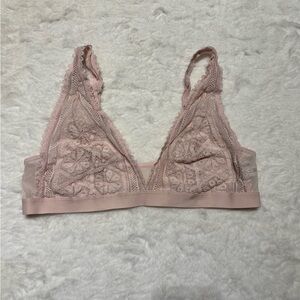 Aerie Pink Lace Plunge Bralette